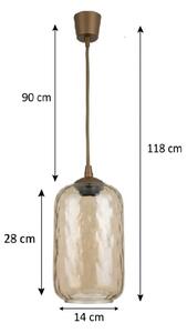 Brilagi - LED Lustr na lanku R GLASS 1xE27/60W/230V pr. 14 cm hnědá/kouř hnědá