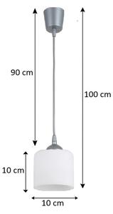 Brilagi - LED Lustr na lanku RETRO GLASS 1xE27/60W/230V pr. 10 cm stříbrná/bílá
