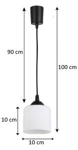 Brilagi - LED Lustr na lanku RETRO GLASS 1xE27/60W/230V pr. 14 cm černá/bílá