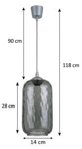 Brilagi - LED Lustr na lanku R GLASS 1xE27/60W/230V pr. 14 cm stříbrná/kouř šedá
