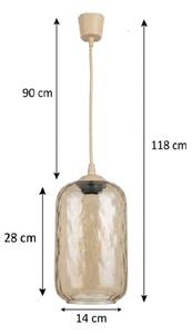 Brilagi - LED Lustr na lanku R GLASS 1xE27/60W/230V pr. 14 cm béžová/kouř hnědá