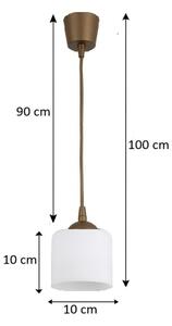 Brilagi - LED Lustr na lanku RETRO GLASS 1xE27/60W/230V pr. 10 cm hnědá/bílá