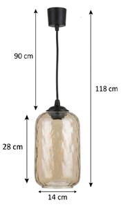 Brilagi - LED Lustr na lanku R GLASS 1xE27/60W/230V pr. 14 cm černá/kouř hnědá
