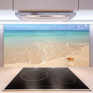 Kuchyňský skleněný panel Pláž Hvězdice Krajina 140x70 cm