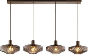 Brilliant - Lustr na lanku LYN 4xE27/20W/230V hnědá/kouřová hnědá