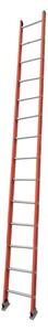 FISTAR Sklolaminátový žebřík 1x14, 1-dílný, výška 4,35 m, oranžový