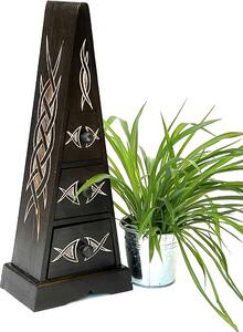 DanDiBo devná komoda Skíový nábytek pyramida se 3 zásuvkami "Keltská" 60 cm interiérový designový nábytek do interiéru