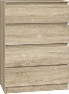VBChome Komoda se 4 zásuvkami 70 x 40 x 97 cm dub Sonoma Víceúelová komoda bez úchytek do pedsín lonice obývacího pokoje dtského pokoje moderní dub Sonoma