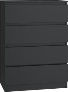 VBChome Komoda se 4 zásuvkami 70 x 40 x 97 cm erná Bezúchytková komoda Víceúelová skíka do pedsín Lonice Obývací pokoj Dtský pokoj Moderní erná barva