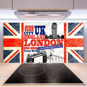 Skleněné obklady do kuchyně Londýn Vlajka Umění 140x70 cm