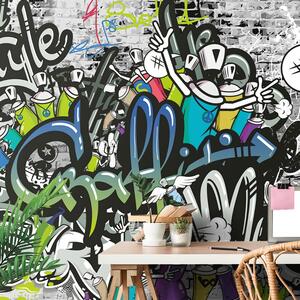 Samolepící tapeta stylová graffiti stěna