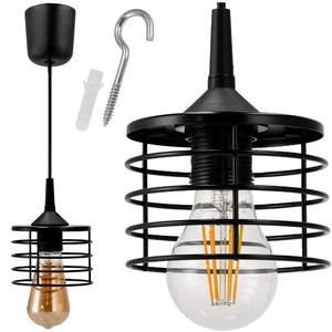 BERGE Lustrová závěsná lampa SPRING - černá - E27