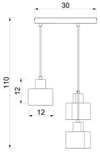 Lustr na lanku PARKLA 3xE27/15W/230V černá