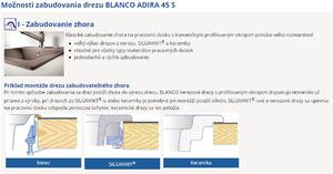 Blanco Adira 45 S, silgranitový dřez 780x500x200 mm, 1-komorový, bílá soft, BLA-527590