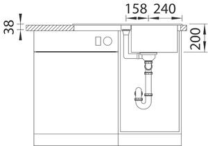 Blanco Adira 45 S, silgranitový dřez 780x500x200 mm, 1-komorový, antracitová, BLA-527586