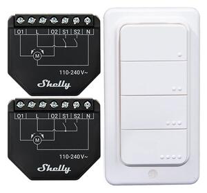 Sada 2 WiFi ovladačů žaluzií/záclon Shelly Shutter + BLU RC Button 4