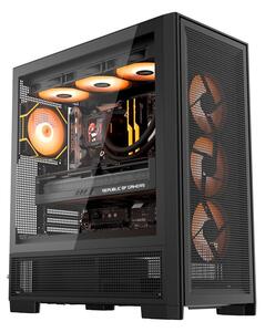 Počítačová skříň DarkFlash AIRNOVA (černá) + 3 ventilátory