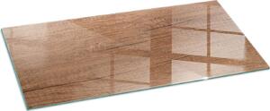 Sklenný podlahový panel pro 125x50 cm - Krbový panel ze skla - Krbový panel ze skla - Ochranné sklo - Ochranný panel proti jiskrám - Sklenný podlahový panel proti ohni - Tepelná ochrana - Ochrana podlahy ze skla - Pírodní devná struktura