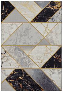Hanse Home Collection koberce Kusový koberec Flair 105610 Noble Black Grey Gold ROZMĚR: 80x165