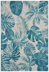 Hanse Home, Moderní kusový koberec Flair 105618 Tropical Leaves Turqouise | Modrá Typ: 160x235 cm