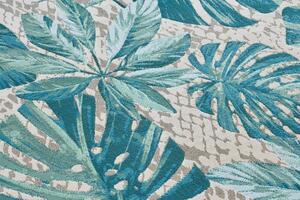 Hanse Home Collection koberce Kusový koberec Flair 105618 Tropical Leaves Turqouise – na ven i na doma - 80x165 cm