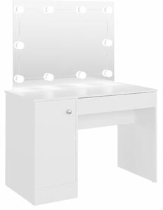 Kosmetický stolek s LED světly 110 x 55 x 145 cm MDF bílý