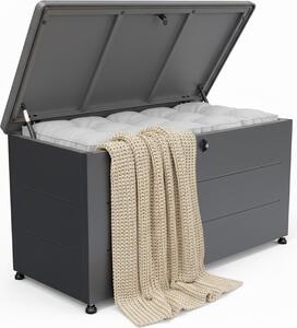 Relaxdays – zahradní box, sedáky, náadí, odolný proti povtrnostním vlivm a UV záení, VxxH: 59x115x50 cm, box na zahradní poltáe, erný