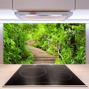 Kuchyňský skleněný panel Schody Příroda 120x60 cm