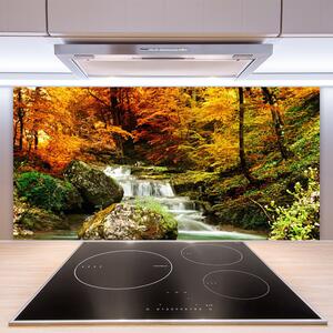 Kuchyňský skleněný panel Vodopád Les Příroda 100x50 cm