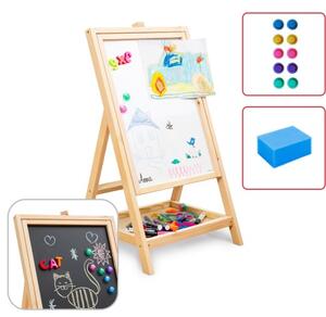 Allboards,Dřevěná, otočná křídová tabule na kreslení pro děti, magnetická, výška 79 cm,KIDS-EASEL02
