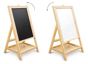 Allboards,Dřevěná, otočná křídová tabule na kreslení pro děti, magnetická, výška 79 cm,KIDS-EASEL02