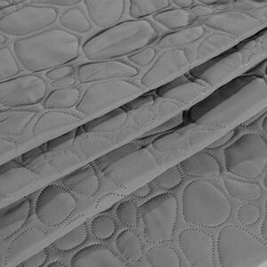 Šedý přehoz na postel se vzorem STONE 200x220 cm