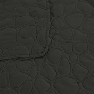 Tmavě šedý přehoz na postel se vzorem STONE Rozměr: 170 x 210 cm