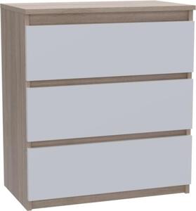 Komoda - 3 zásuvky - 70 cm - Dub Sonoma - Bílá - Moderní píborník - Vysoká kvalita