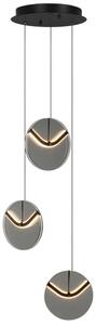 Nova Luce Kouřově šedé skleněné závěsné LED světlo Halley 31 cm