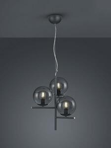 TRIO 302000342 Pure Závěsné svítidlo 400mm E14 3X28W Antracitová, kouřová
