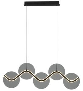 Nova Luce Kouřově šedé skleněné závěsné LED světlo Halley 90 cm