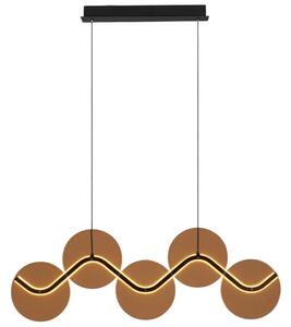 Nova Luce Hnědé skleněné závěsné LED světlo Halley 90 cm