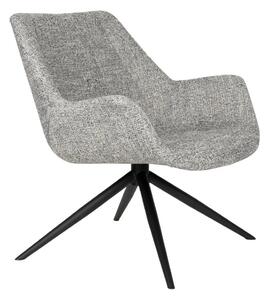 Zuiver Šedé čalouněné otočné lounge křeslo DOULTON