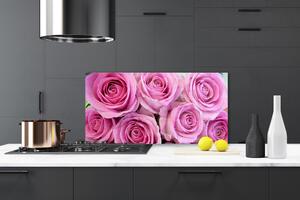 Kuchyňský skleněný panel Růže Květiny Rostlina 120x60 cm