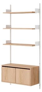NEW WORKS Policová sestava Wall 1900, Cabinet Low w. Doors, Oak / White