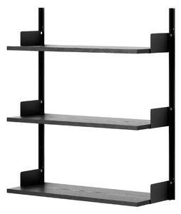NEW WORKS Policová sestava Wall 900, Black Ash / Black