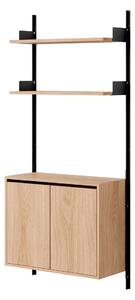 NEW WORKS Policová sestava Wall 1900, Cabinet Tall w. Doors, Oak / Black