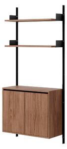 NEW WORKS Policová sestava Wall 1900, Cabinet Tall w. Doors, Walnut / Black