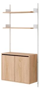 NEW WORKS Policová sestava Wall 1900, Cabinet Tall w. Doors, Oak / White