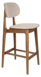 Dutchbone Béžová barová židle MARAIS 69 cm s čalouněným opěradlem