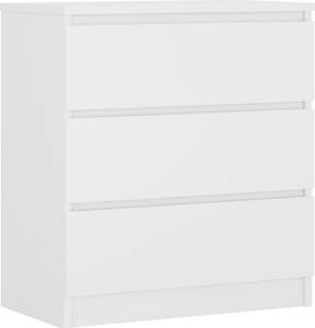 Komoda 70 cm - se 3 zásuvkami v matné bílé barv / Rzné barvy a velikosti