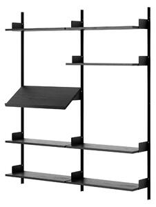 NEW WORKS Policová sestava Living, Black Ash / Black