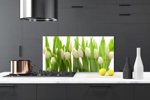 Kuchyňský skleněný panel Tulipány Květiny Rostlina 125x50 cm