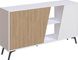 Komoda Houseland FIONA 150 cm bílá/dub safírový
